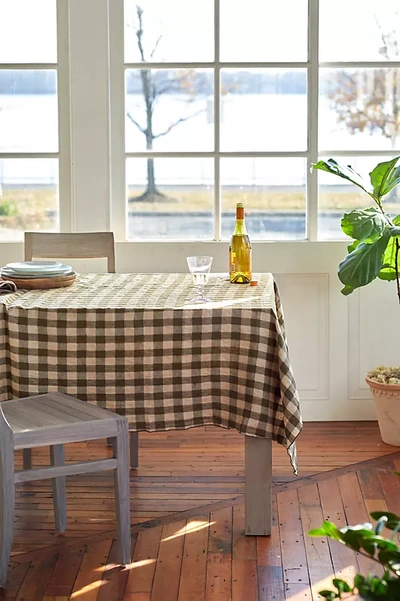 Terrain Plaid Tablecloth In Brown