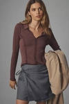 Pilcro Stitched Long-sleeve Top In Brown