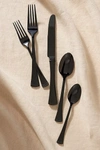 Anthropologie Portola Flatware 20-piece Place Setting In Black