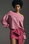 Pilcro Long-sleeve Slouchy Cowl-neck Top In Pink