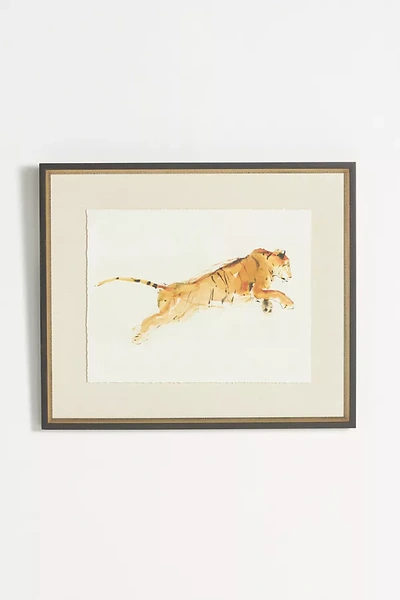 Anthropologie Pouncing Tiger 3 Wall Art In Black