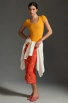 Pilcro Slim Scoop-neck Tee In Orange