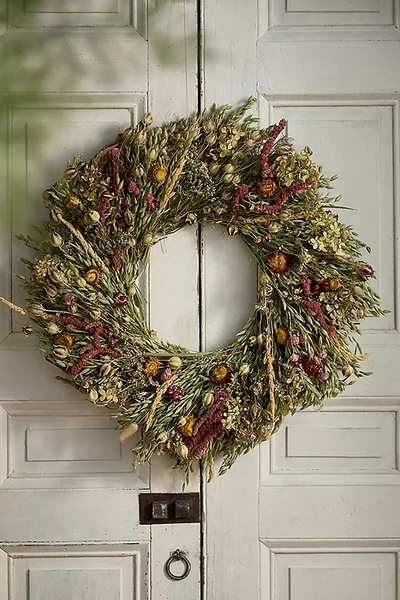 Terrain Preserved Meadow Petals Wreath In Green