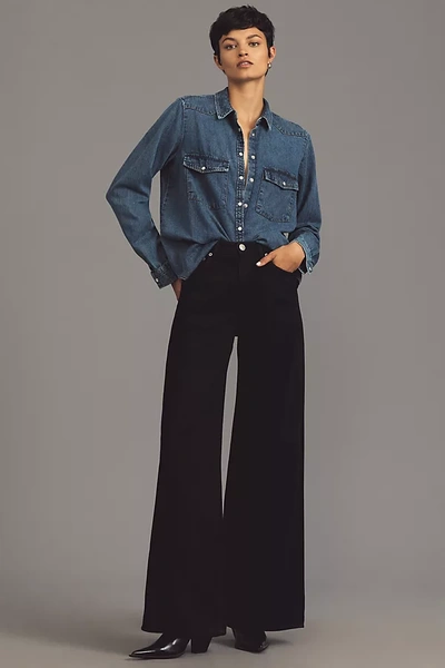 Rag & Bone Women's Sofie High-rise Rigid Wide-leg Jeans In Black