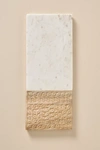 Anthropologie Rectangle Carved Wood & Marble Cheese Board In Neutral