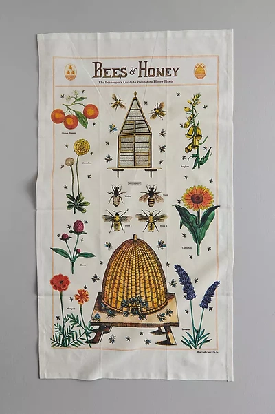 Terrain Bee + Honey Dish Towel In White