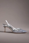 Reformation Whitnee Slingback Kitten Heels In Silver