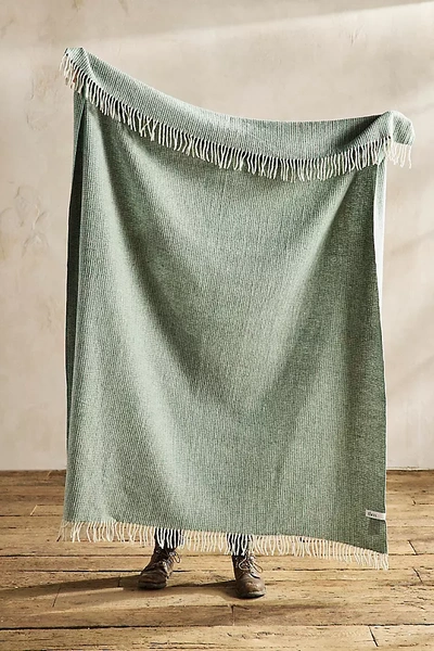 Terrain Recycled Wool Throw In Green