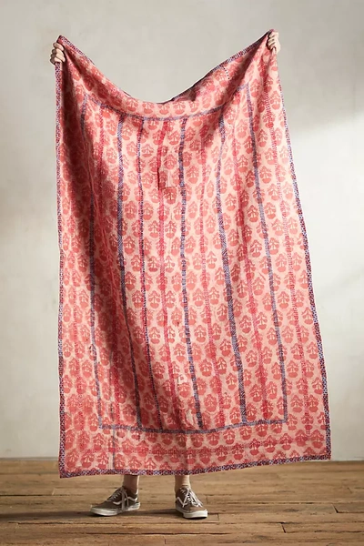 Terrain Recycled Sari Kantha Throw In Pink