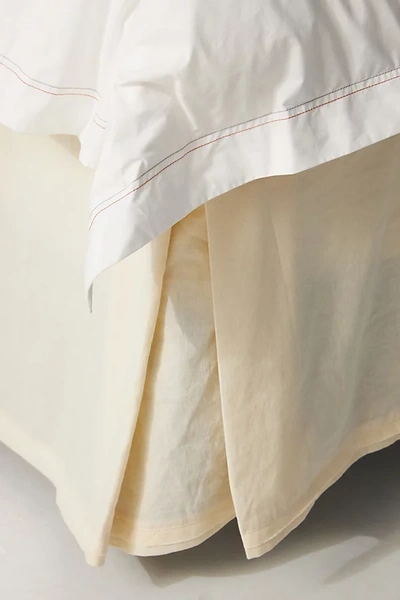Anthropologie Relaxed Cotton-linen Bed Skirt In Beige