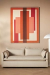 ANTHROPOLOGIE RED GEO DIPTYCH WALL ART