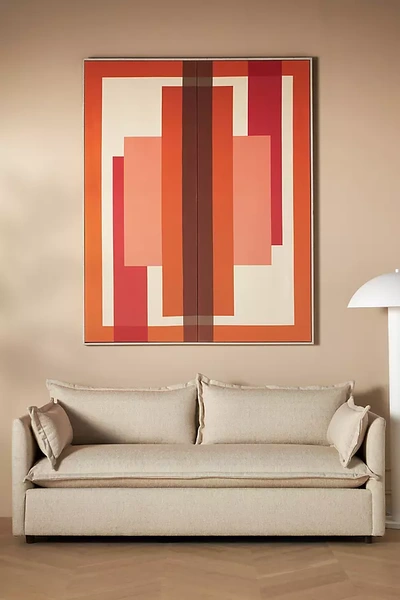 Anthropologie Red Geo Diptych Wall Art In Neutral