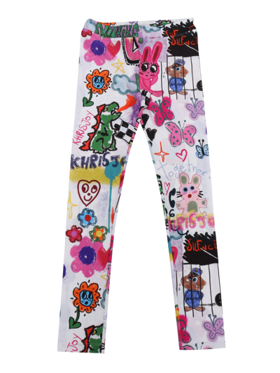 Khrisjoy Kids' Graffiti Love Leggings In Multi