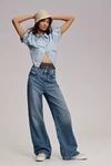 Reformation Cary Tailored High Rise Slouchy Wide Leg Jeans In Blue
