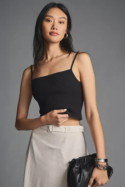 Reformation Eli Ribbed Cropped Top In Black