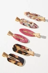 By Anthropologie Mixed Shapes Resin Creaseless Hair Clips, Set Of 4 In Pink