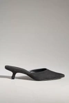 Reformation Wilda Kitten-heel Mules In Black