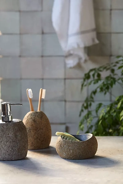 Terrain River Stone Toothbrush Holder In Multicolor