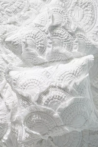 Anthropologie Rivulets Euro Sham In White