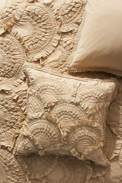 Anthropologie Rivulets Euro Sham In Neutral