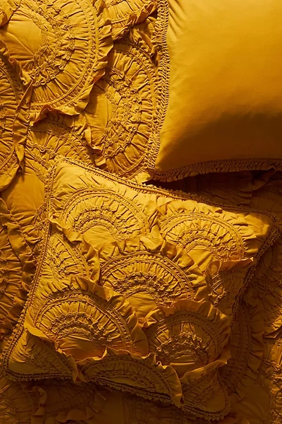 Anthropologie Rivulets Euro Sham In Yellow