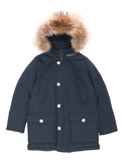 Woolrich Arctic Parka With Detachable Real Fur In Green