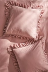 Anthropologie Ruffled Organic Spa Sateen Euro Sham In Pink