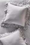 Anthropologie Ruffled Organic Spa Sateen Euro Sham In Gray