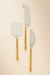 Anthropologie Samson Cheese Knives, Set Of 3 In Gold