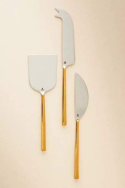 Anthropologie The Samson Stainless Steel Cheese Knives, Set Of 3