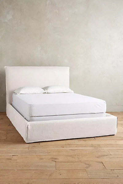 Anthropologie Belgian Linen Carlier Slipcover Bed In White