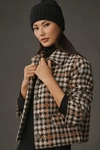 Bernardo Houndstooth Tweed Trucker Jacket In Multicolor