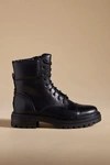 Sam Edelman Aleia Leather Combat Boots In Black