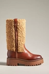 Sam Edelman Elfie Faux Shearling Platform Boot In Yellow