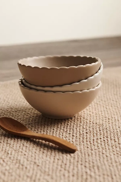 Terrain Scallop Edge Pinch Bowls, Set Of 3 In Neutral