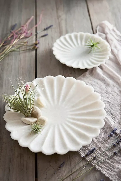 Terrain Scalloped Edge Marble Tray