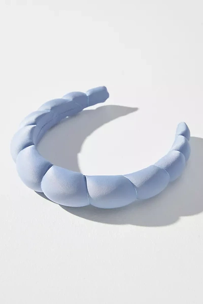 By Anthropologie Satin Bubble Headband In Blue
