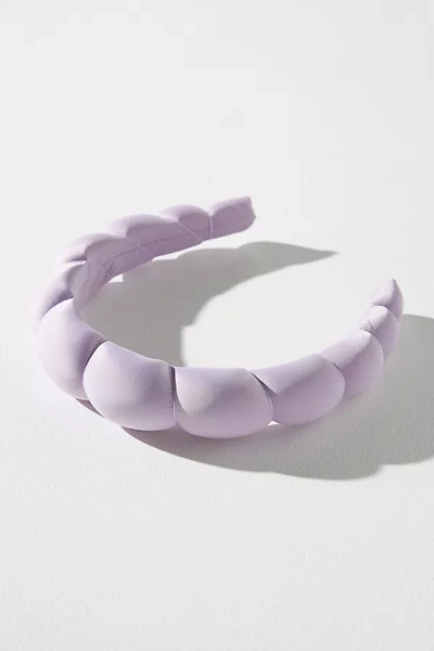By Anthropologie Satin Bubble Headband In Purple