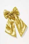 By Anthropologie Satin Bow Hair Barrette In Green