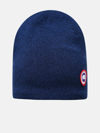 CANADA GOOSE 'TOQUE STANDARD' BLUE WOOL BLEND BEANIE