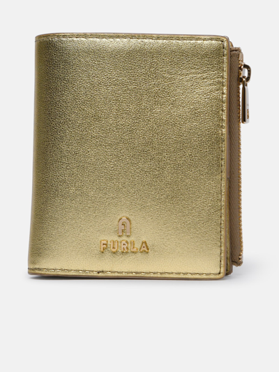 Furla 'camelia' Laminated Gold Leather Wallet