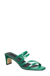 French Connection Croc Embossed Strappy Sandal In Green