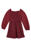 Rare Editions Kids' Yarn Dye Plaid Cotton Twill Dress In Red