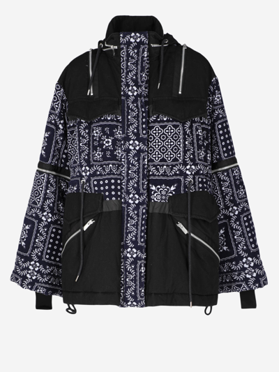 Pre-owned Sacai Cotton Down Jacket In Navy
