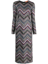 Missoni Zig Zag Sequined Midi Dress In Black