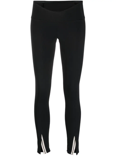 Palm Angels Curved-waistband Leggings In Black
