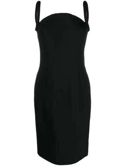 Versace Medusa Head Motif Sleeveless Midi Dress In Black