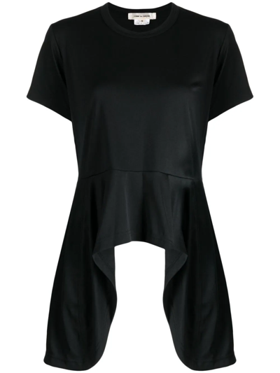 Comme Des Garçons Round-neck Asymmetric T-shirt In Black