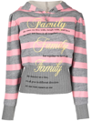 Cormio Michelle Striped Cotton Hoodie In Grey