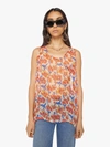 NATALIE MARTIN ARIANA TANK TOP WATER COLOR CLEMENTINE IN ORANGE, SIZE LARGE